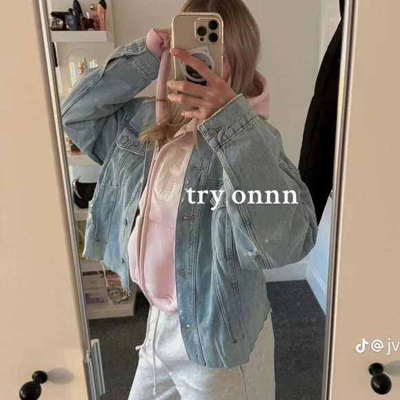 Zara TRF Ripped Denim Overshirt - Picture 2 of 15